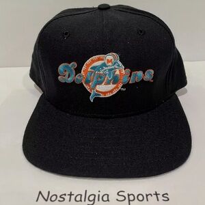 Rare Vintage 90's MIAMI DOLPHINS NEW ERA Snapback Black